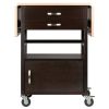 Bellini Drop Leaf Kitchen Cart; Coffee and Natural