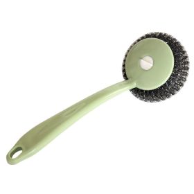 Cleaning Brushes Kitchen Stainless Steel Wire Ball Dishwashing Brush Pans Brush to oil stainsHousehold Cleaning Tools (Color: green)