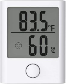 Mini Hygro-Thermometer Digital Monitor Humidity Gauge (Color: White)