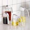 1pc Glass Oil Pot; Seasoning Jar; Gravity Automatic Opening; Leak-proof; Kitchen Accessories